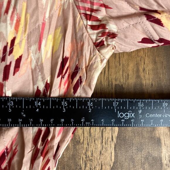 Express Womens Jacket Multicolor Quilted Open Front Belted Cotton Blend Small - Picture 8 of 12